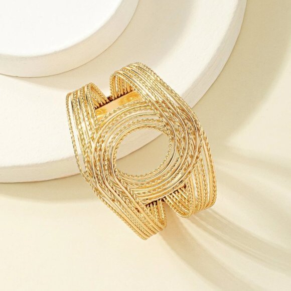 Twist Design Cuff Bangle - Picture 2 of 4